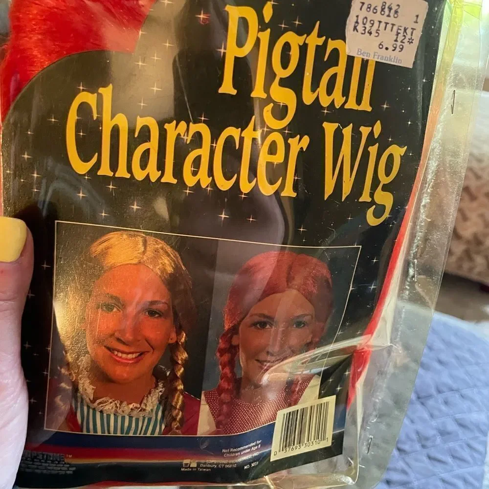 Vintage Pigtail Character Wig Red